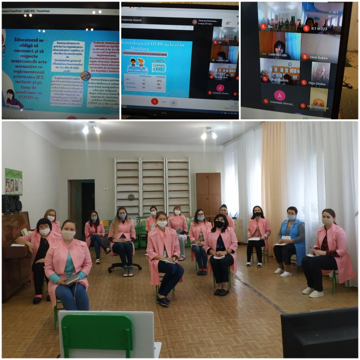 Participarea cadrelor didactice din IET nr. 96 la ”Seminarul privind asigurarea condiițiilor sanitaro-igienice pentru controlul infecției COVID-19 și asigurrea securității procesului educațional și de îngrijire în grădință”. Organizator: Luțic Ludmila.